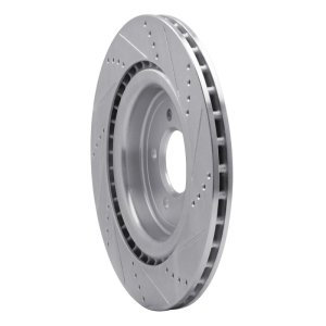 Land Rover Range Rover Brake Rotor (1) - Rear Left - R1 Concepts - Drilled & Slotted - Silver - `13-`25